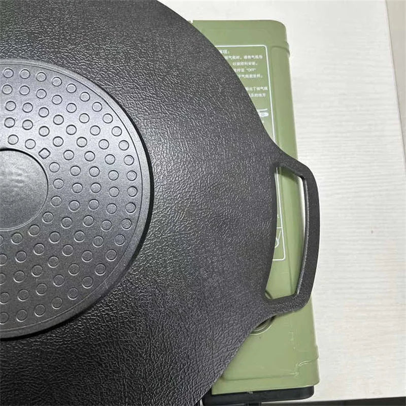 Grill pan S And B Enterprise, black outdoor camping non-stick frying pan, large 38cm