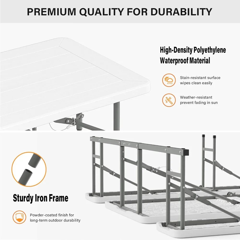 Folding Picnic Table and Bench Set Portable Outdoor Dining Furniture