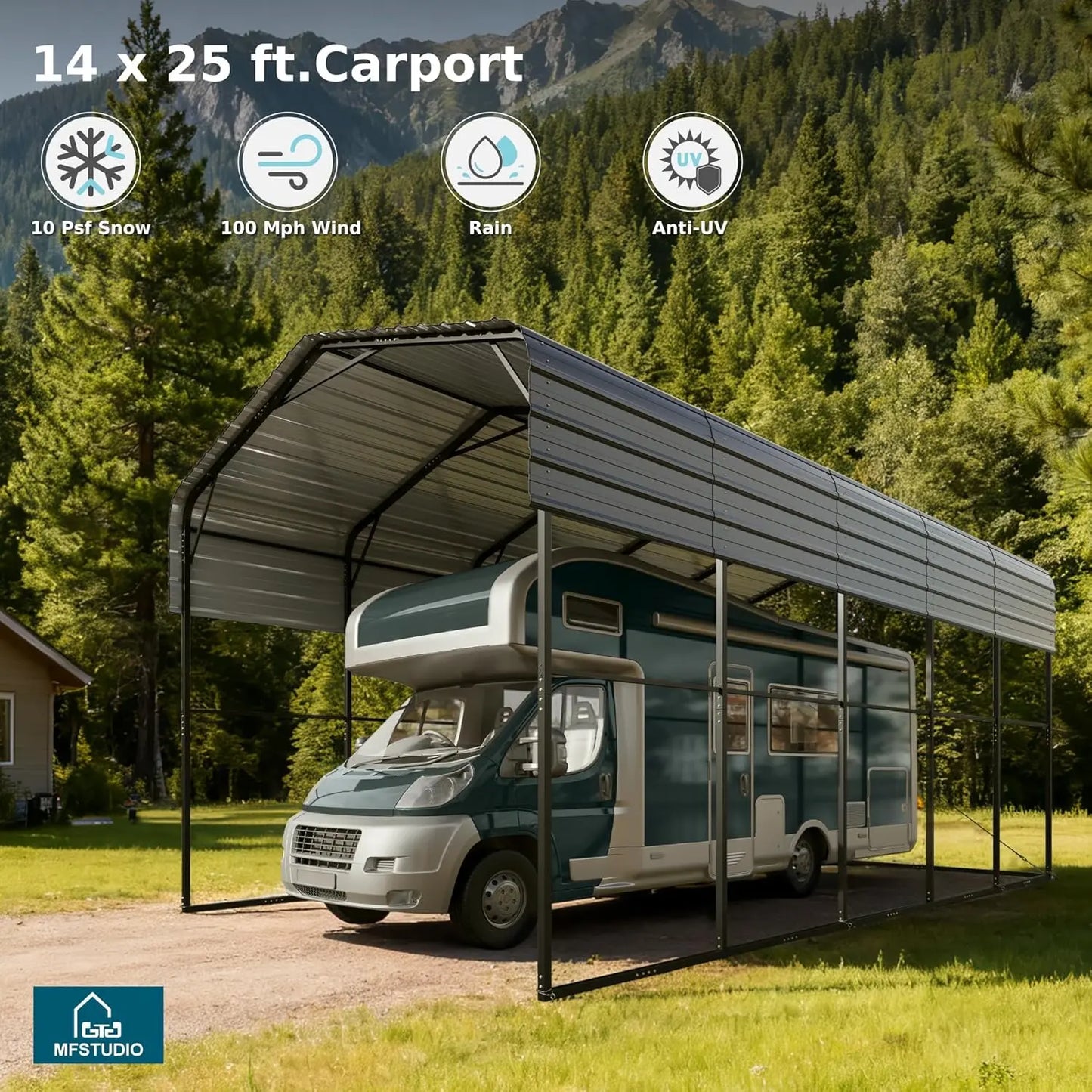 Heavy Duty Metal Carport Shelter For RVs And Vehicles by S And B Enterprise