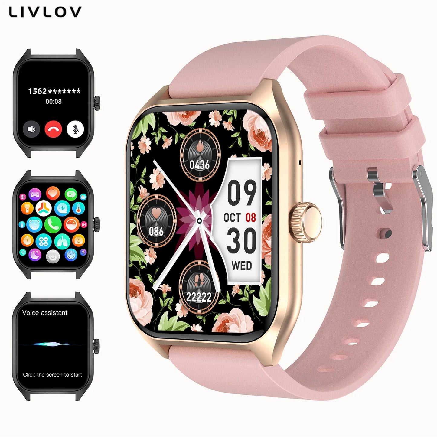 LIVLOVCP AI Voice Assistant Smart Watch Health and Fitness