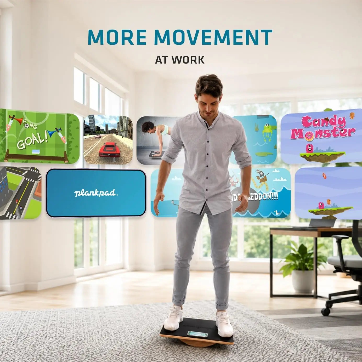Core Fitness Balance Board with Interactive Games & App - Full Body Workout for Abs, Arms, Legs - 3 Min Daily by S And B Enterprise
