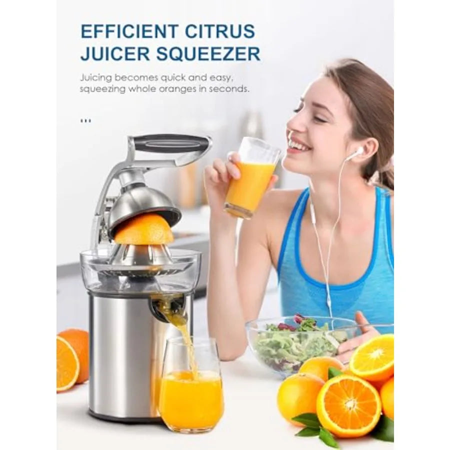 SHXI Electric Citrus Juicer Squeezer With Dual Cones AntiDrip