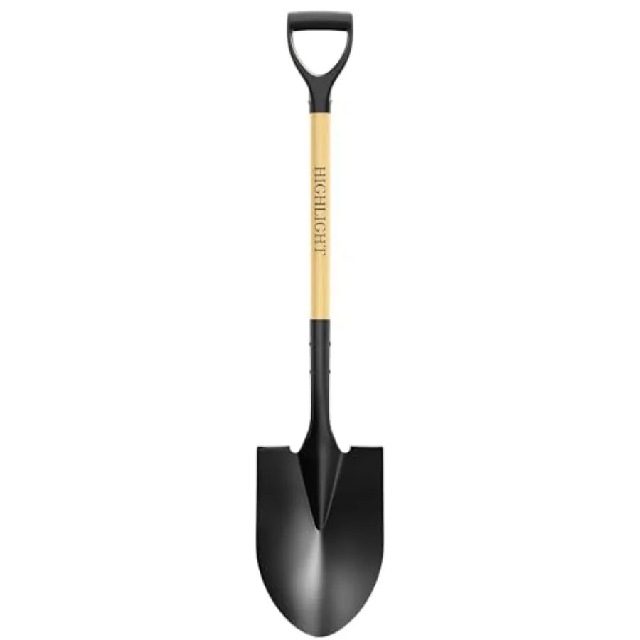 Heavy-duty garden shovel with 41-inch round-point blade, D-handle, cold-rolled steel, S And B Enterprise