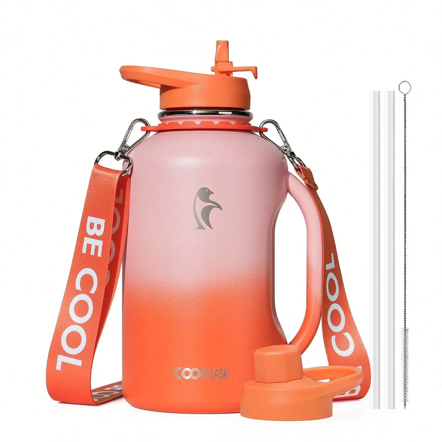 Insulated Stainless Steel Water Bottle With Handle And Strap by S And B Enterprise