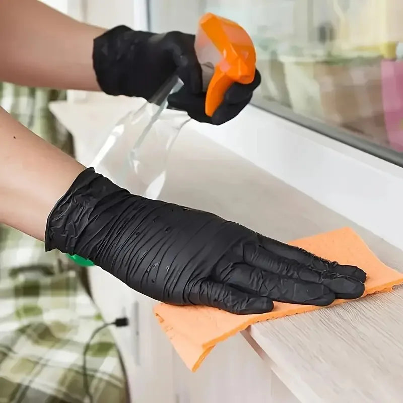 Nitrile Gloves 100 Pcs Disposable Oil Resistant Waterproof Kitchen