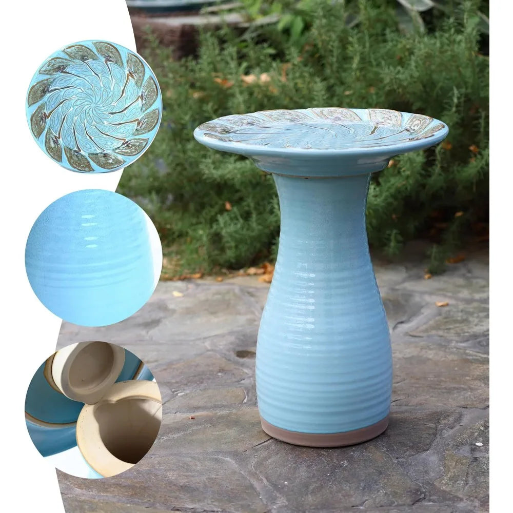 Elegant Ceramic Bird Bath Outdoor Garden Decor For Birds