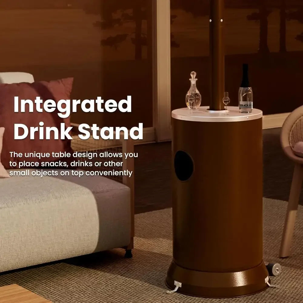 Dual-Purpose Outdoor Propane Patio Heater With Weather-Resistant Cover