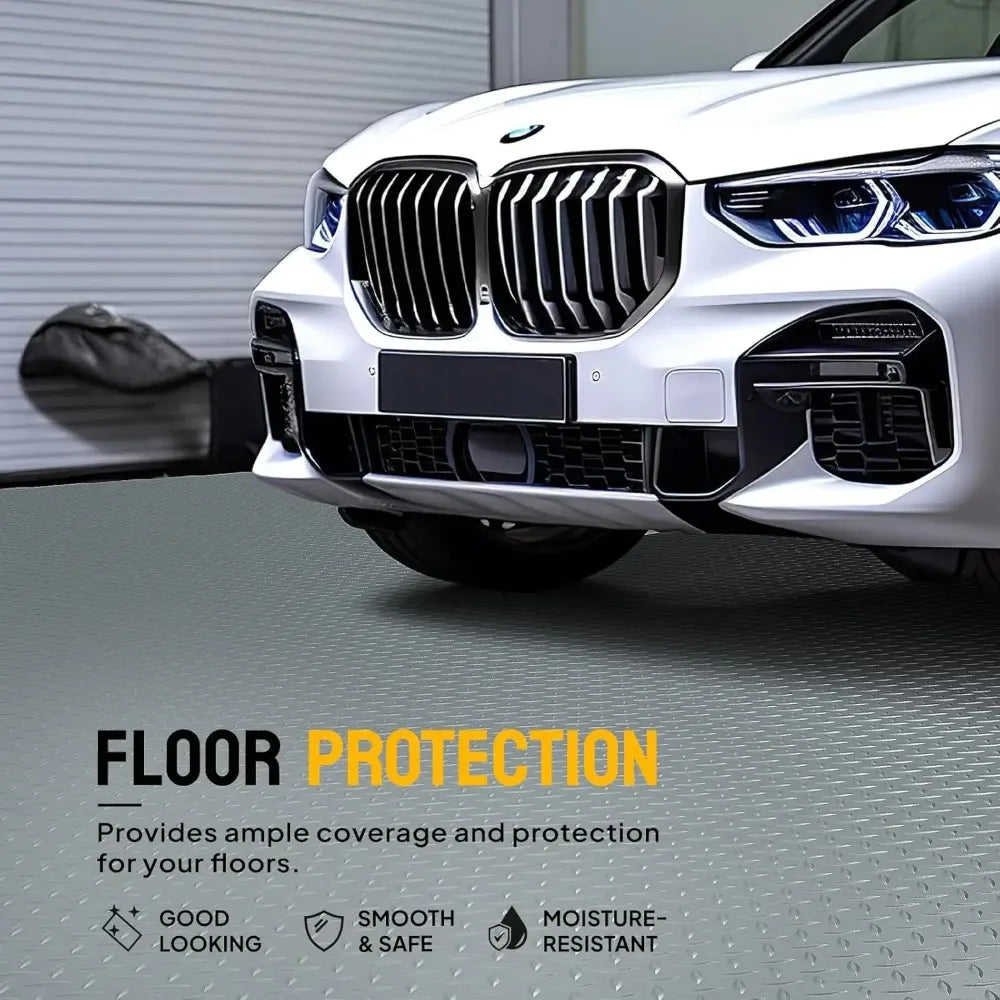 Thickened PVC Diamond Plate Garage Floor Mat for Parking