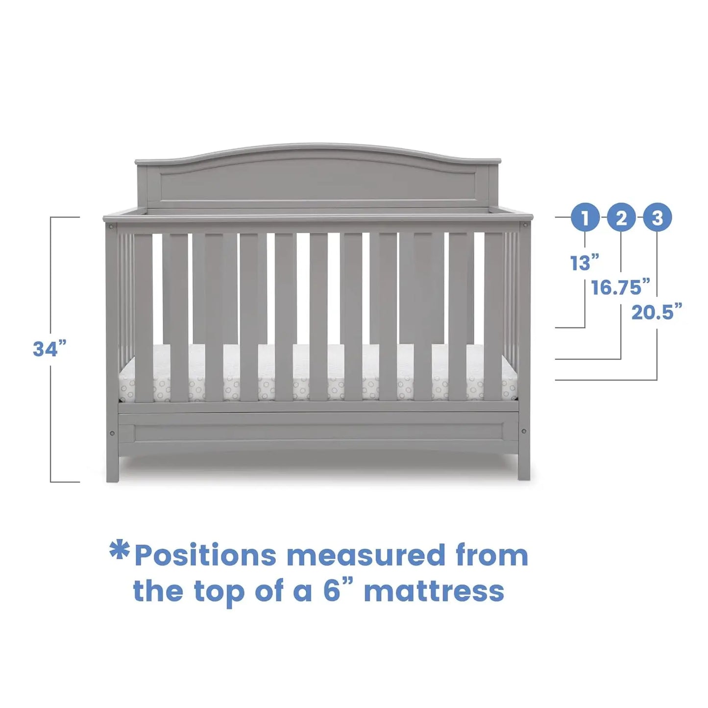 Emery 4-In-1 Convertible Baby Crib Pack Of 1 For Nursery by S And B Enterprise