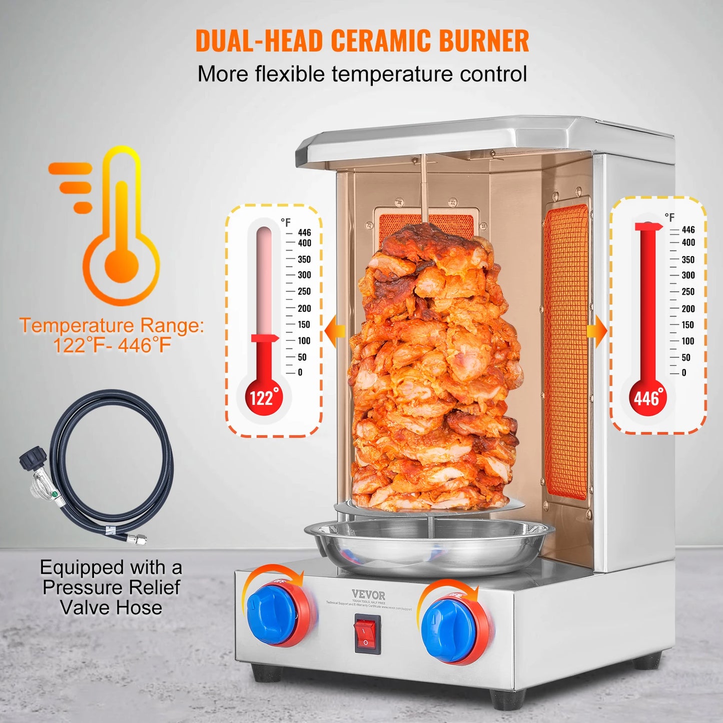 SucceBuy Shawarma Grill Machine Vertical Doner Kebab Rotisserie Oven