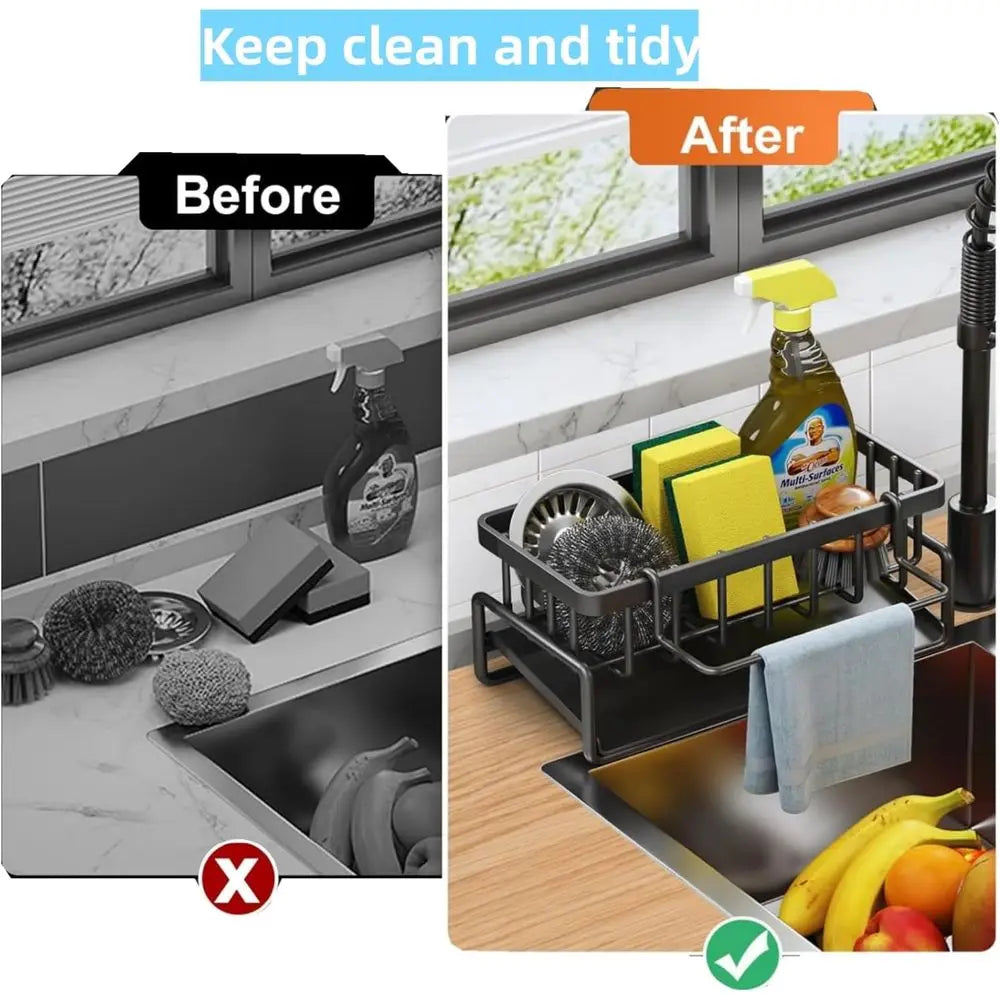 Stainless Steel Dish Sponge Organizer With Detachable Rack by S And B Enterprise