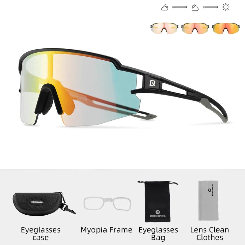 ROCKBROS Photochromic Polarized Cycling Glasses UV400 Protection