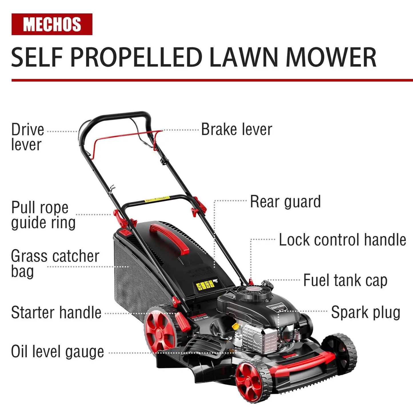 201cc 4-Stroke Gas Hand Push Lawn Mower, Gas Self-Propelled Lawn mower, 21-Inch Steel Deck, 3-in-1 Bagging, Side Discharge & Mulching, 7-Position Height Adjustment, Easy Start & Low Maintenance for Small Yards(Hand Push/Self- by S And B Enterprise