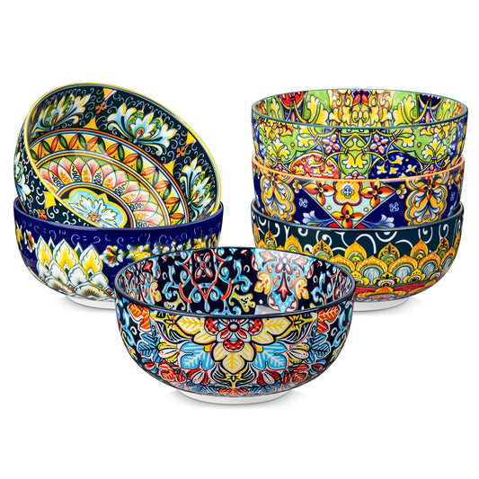MALACASA Ceramic Bowls Set Bohemian Style Dinnerware