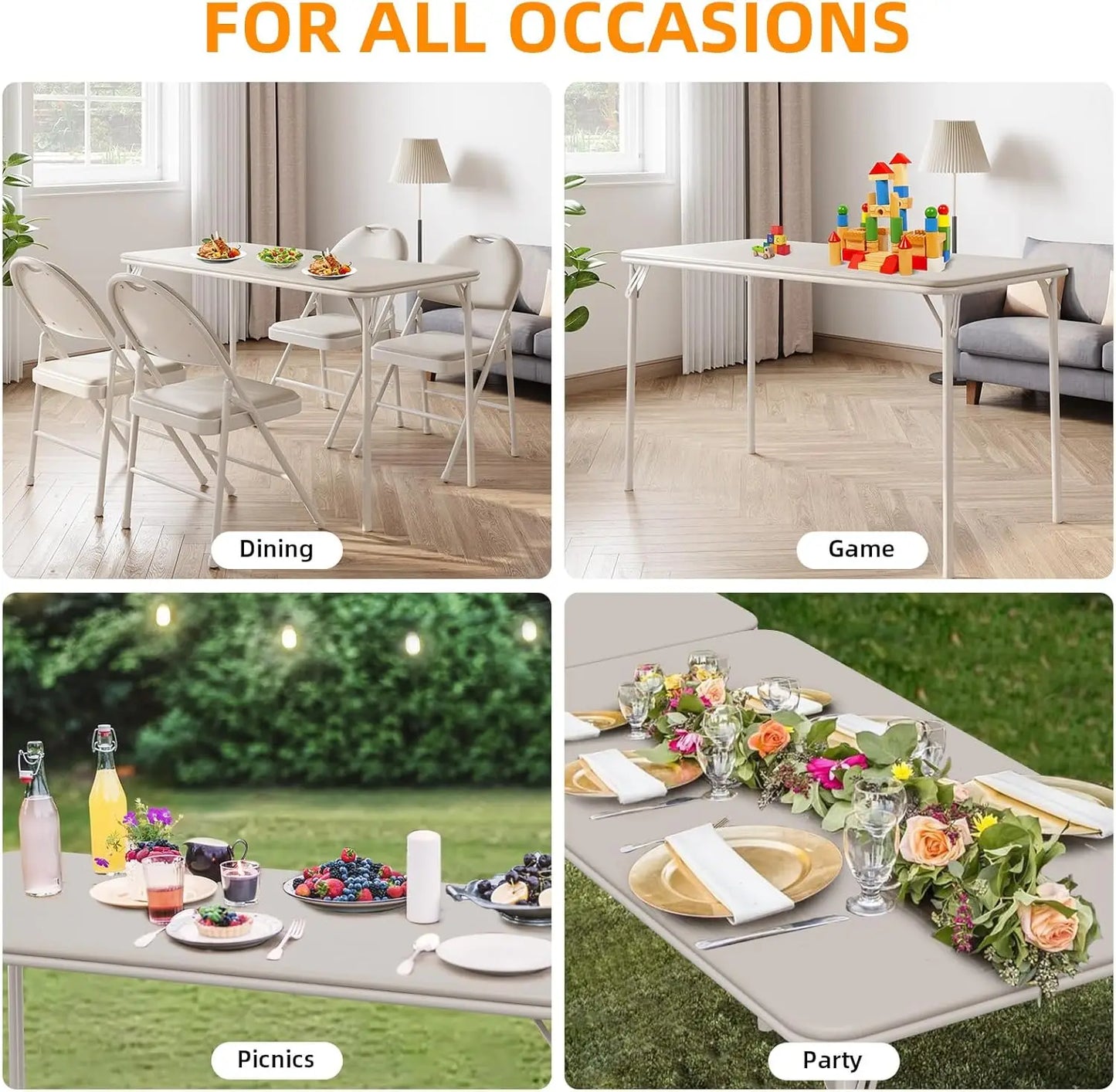 Portable Folding Table and Chairs Five-Piece Set