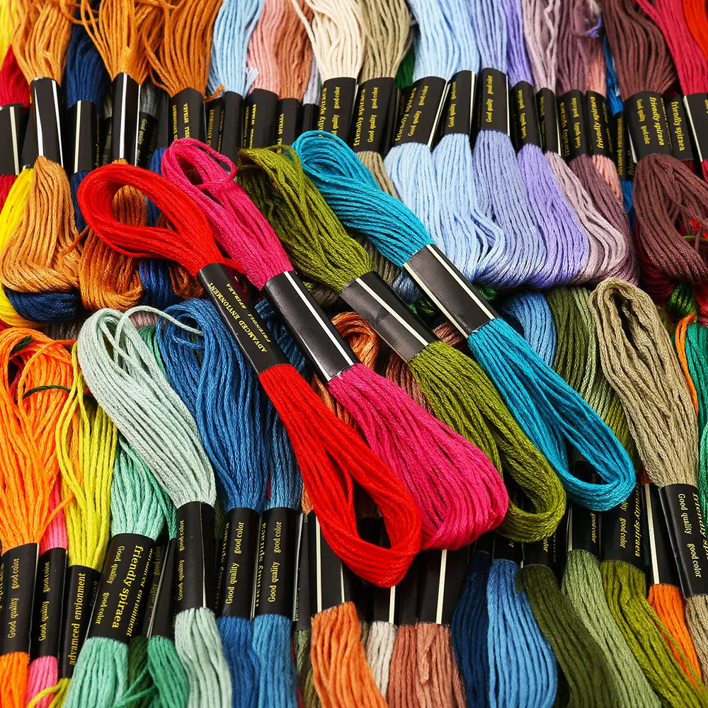 100/200/447pcs Mix Colors Embroidery Thread Cotton Sewing Skeins Craft Cross Stitch Floss Kit Line DIY Tools Make Bracelets by S And B Enterprise