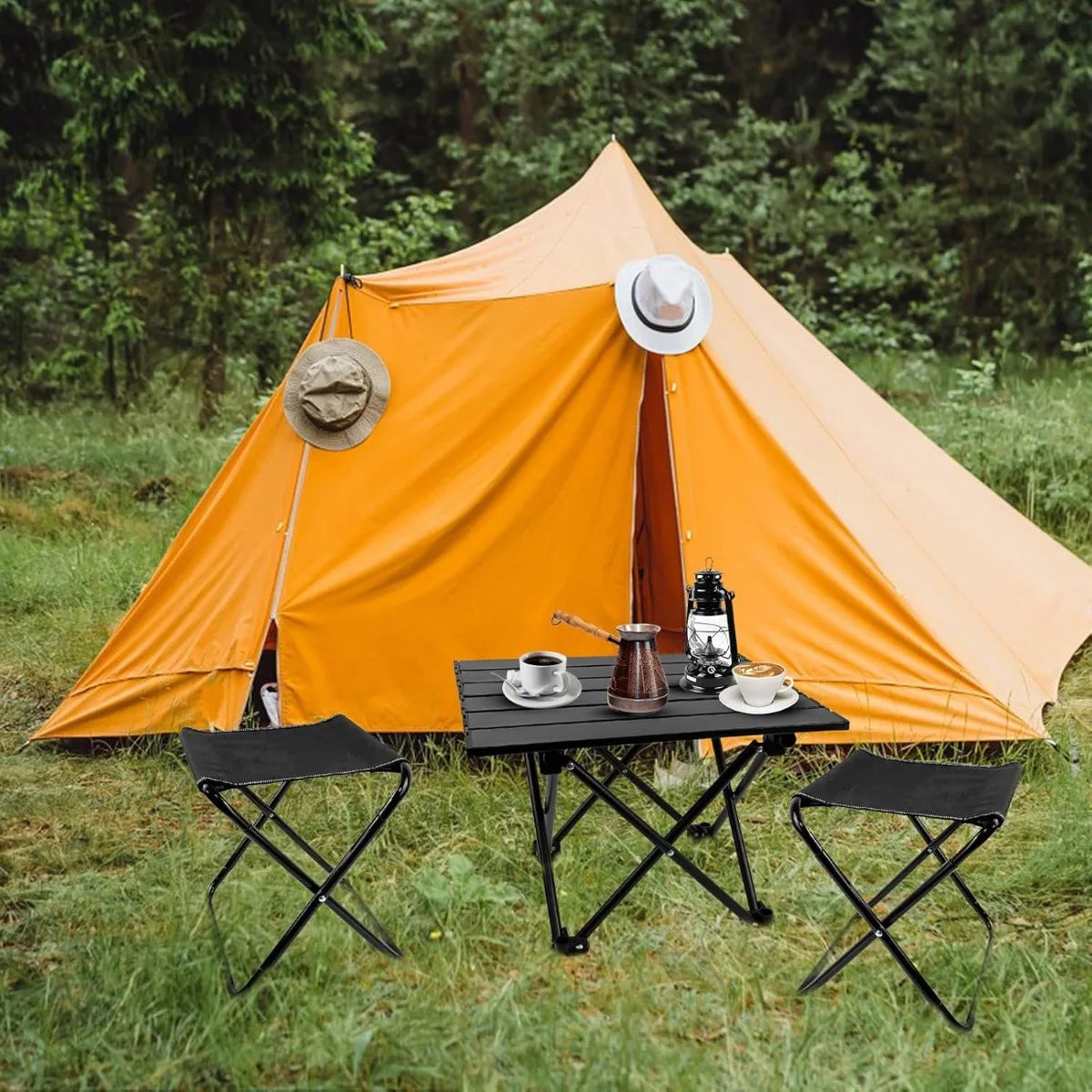 XIUWO Folding Camping Table With 2 Chairs by S And B Enterprise