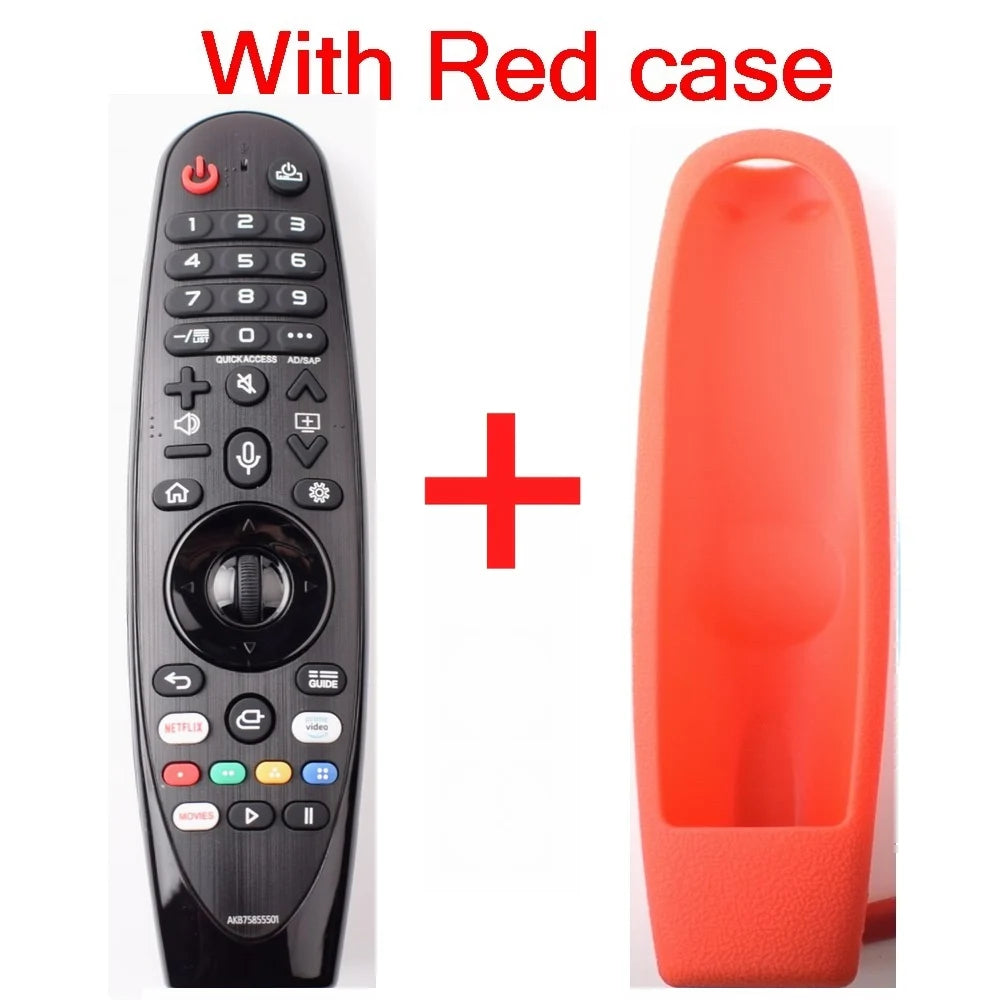 AKB75855501 Smart TV remote with voice and cursor function, plus red protective case (2 items)