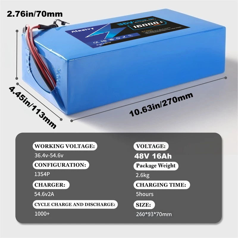 Aleaivy 48V Battery Pack For Electric Bikes Scooters