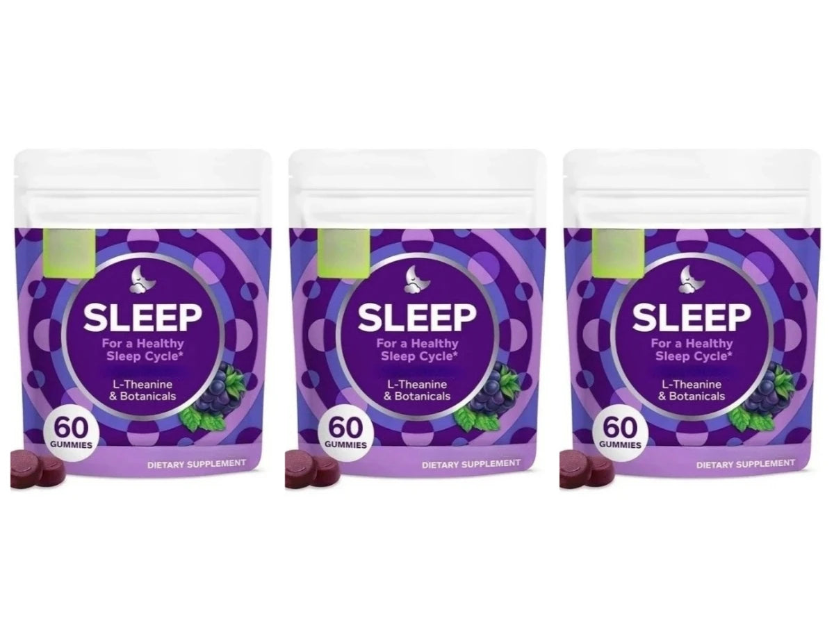 Blackberry flavor L-Theanine sleep gummies with chamomile, 60-count, three-pack by S And B Enterprise