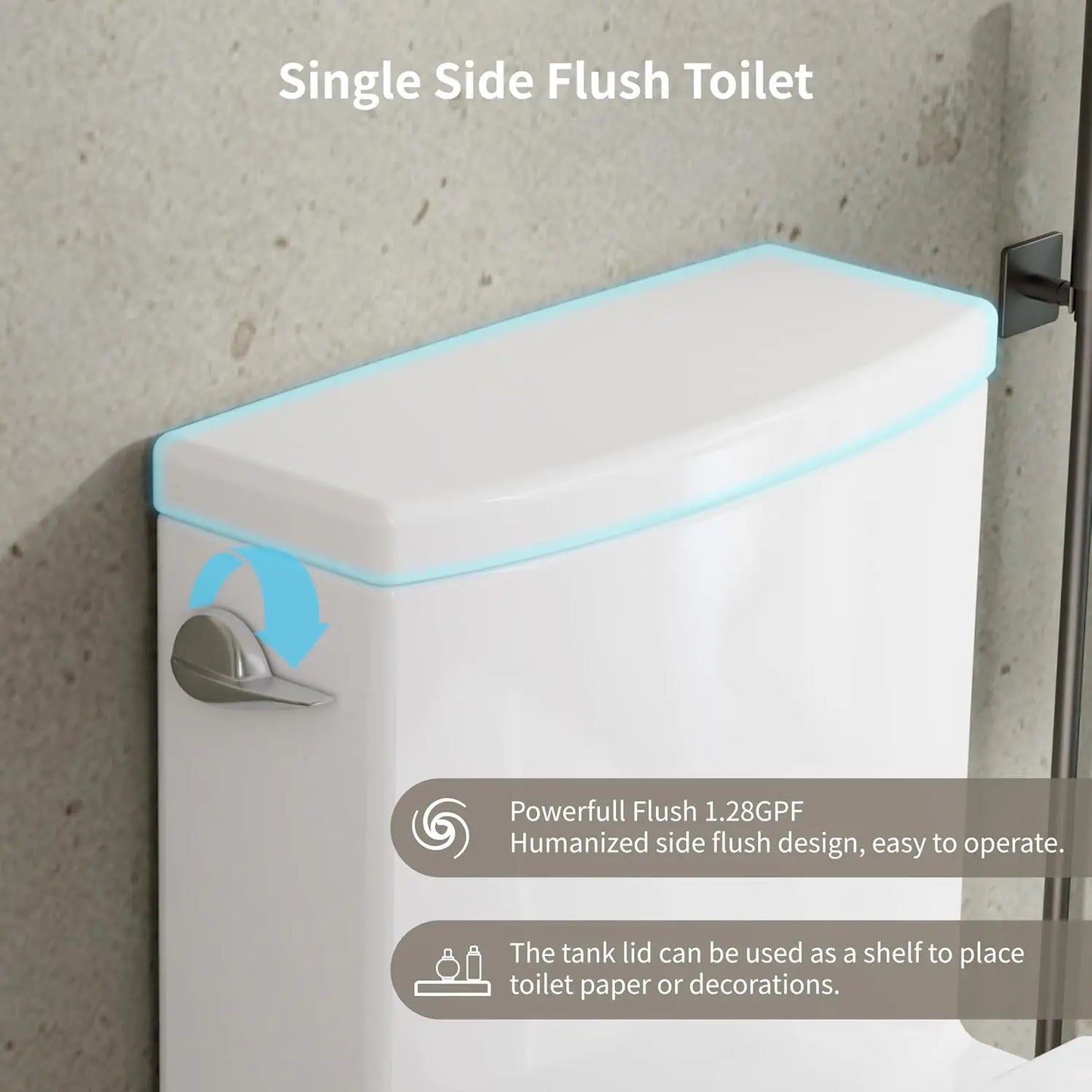 KE KING One Piece Toilet With Powerful Flush 1.28 GPF