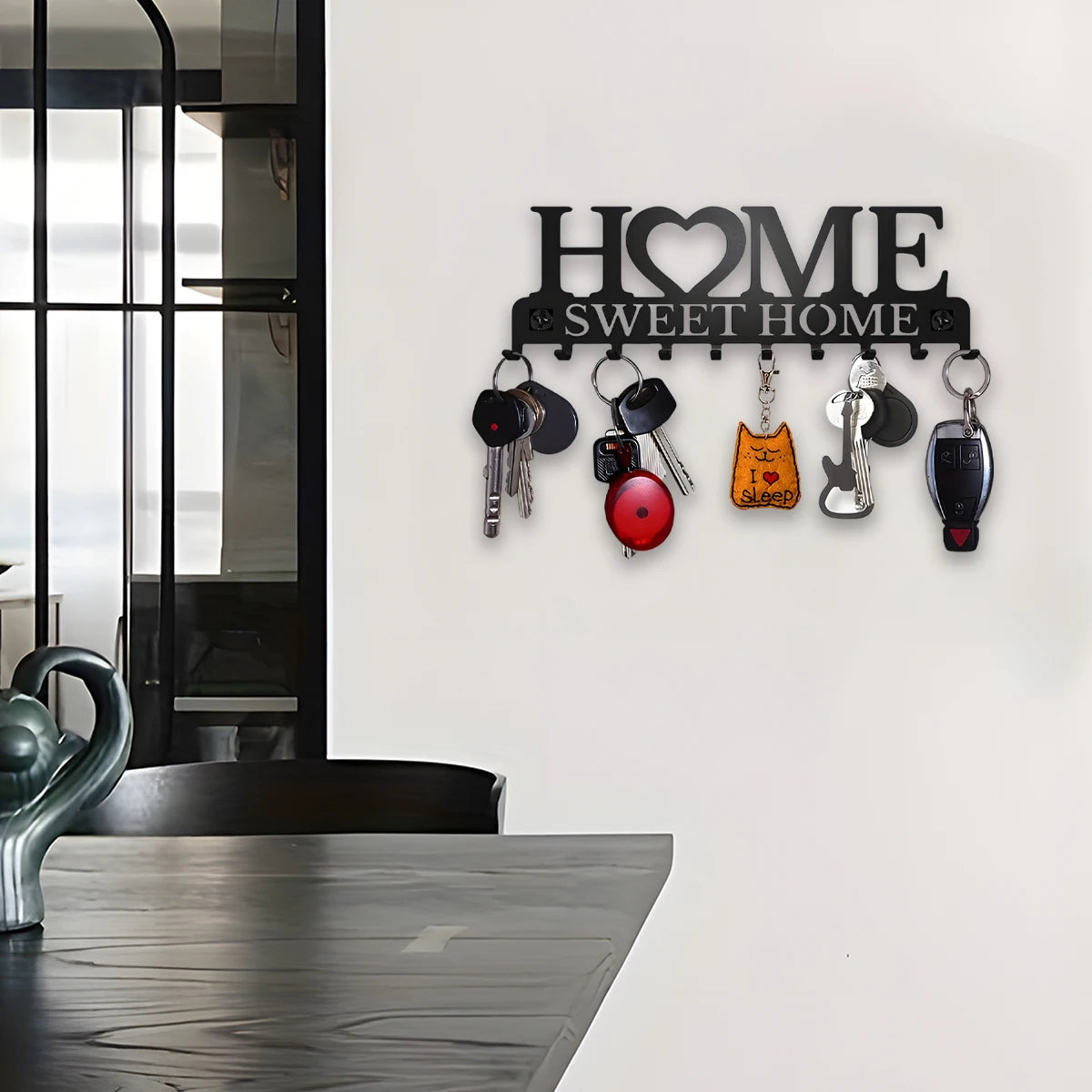 Metal Wall Mount Key Holder With Ten Hooks Design Style by S And B Enterprise