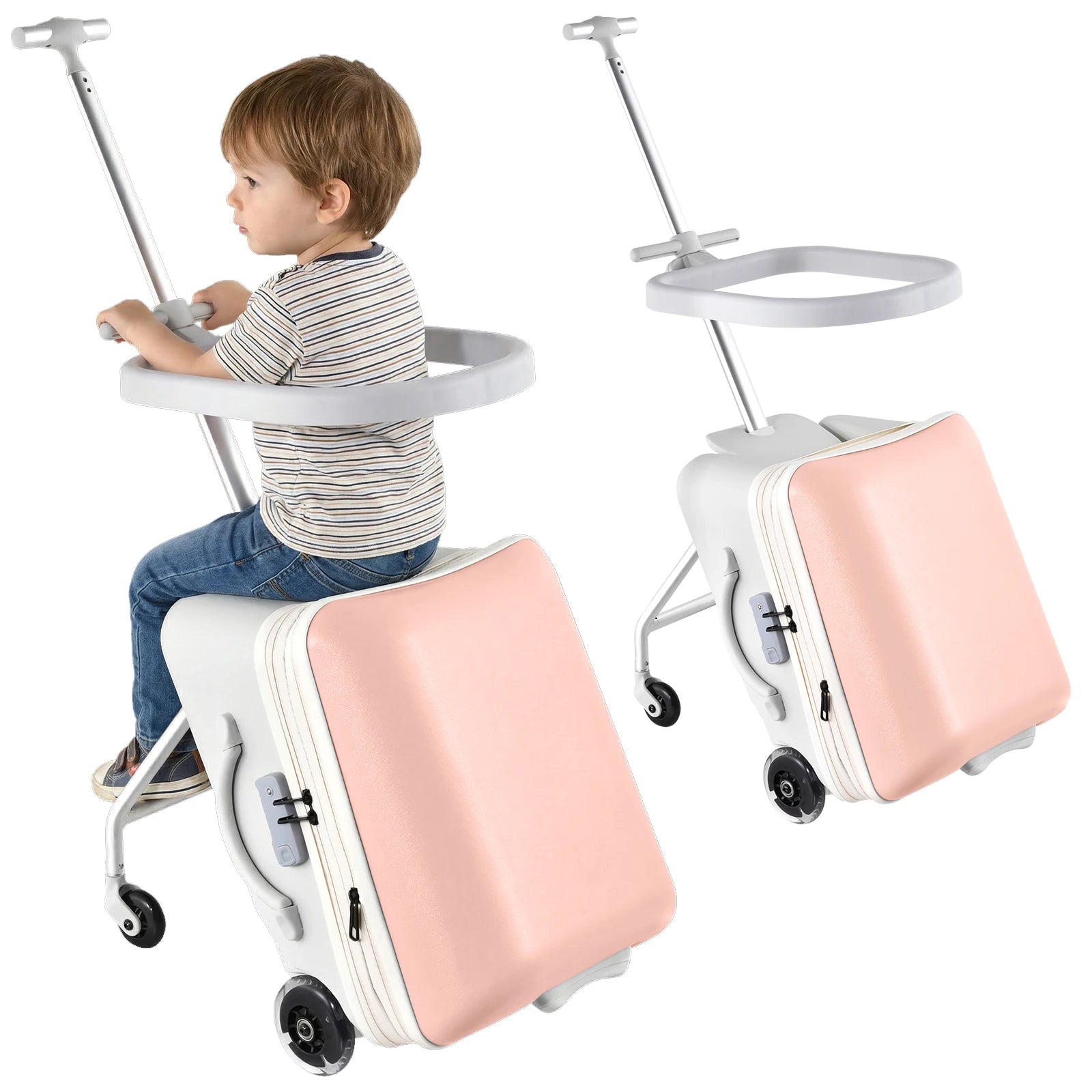 Kids Ride On Suitcase 2 In 1 Luggage With Spinner Wheels by S And B Enterprise