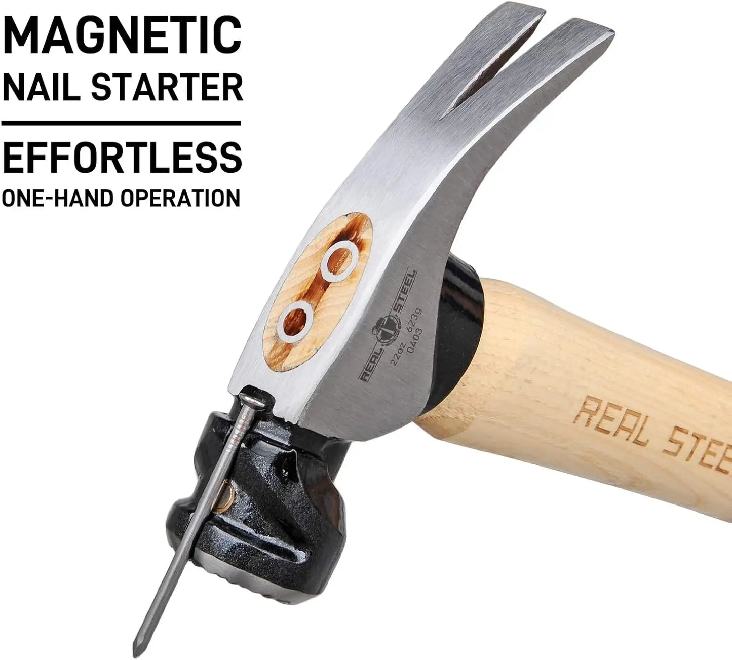 Milled Face Framing Hammer With Rip Claw Magnetic Head