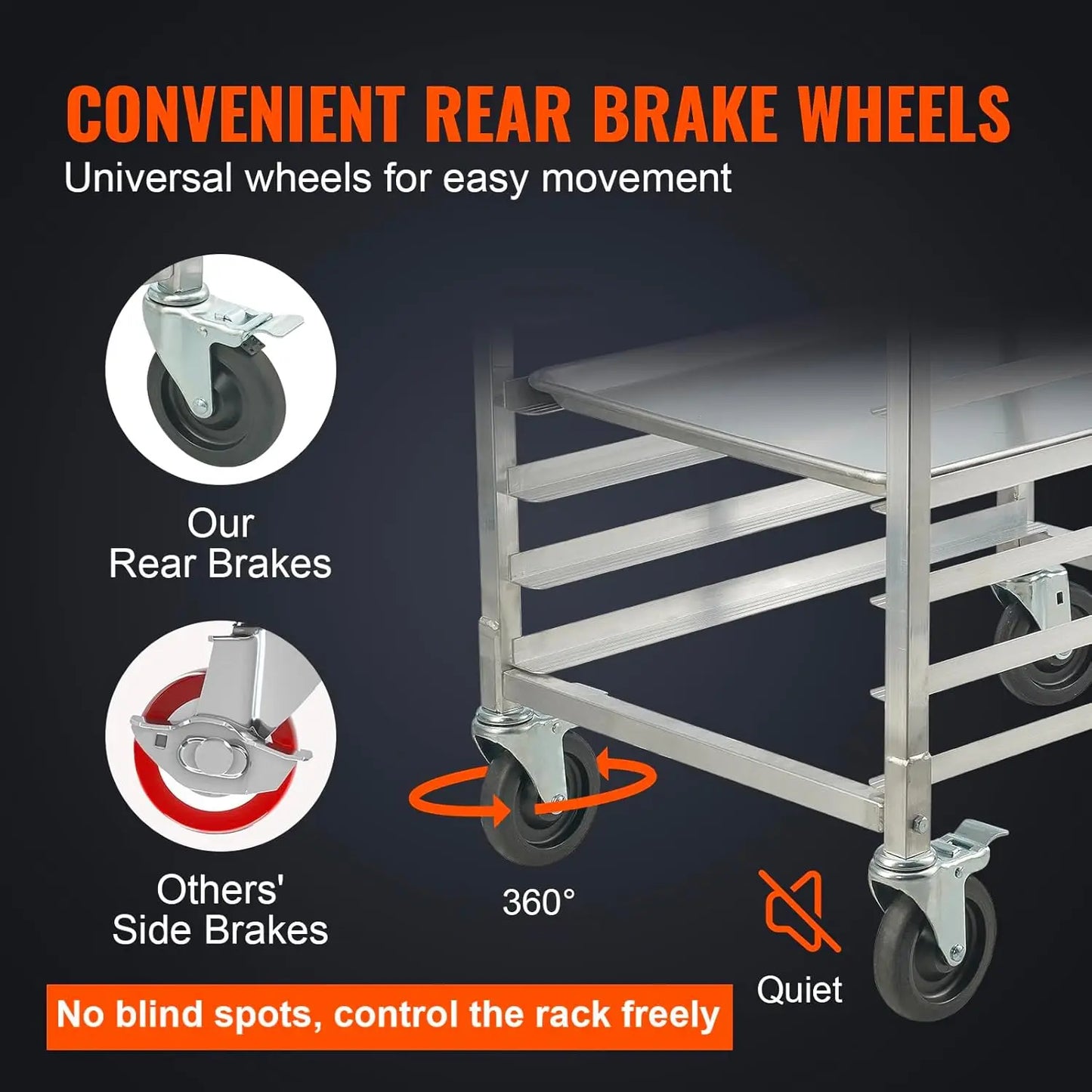 20-Tier Bun Pan Rack For Bakery With Brake Wheels And Aluminum Trolley