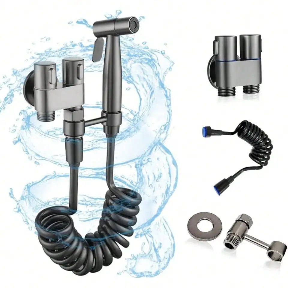 Toilet Bidet Sprayer Shattaf With Angle Valve Hose Hygienic Kit by S And B Enterprise