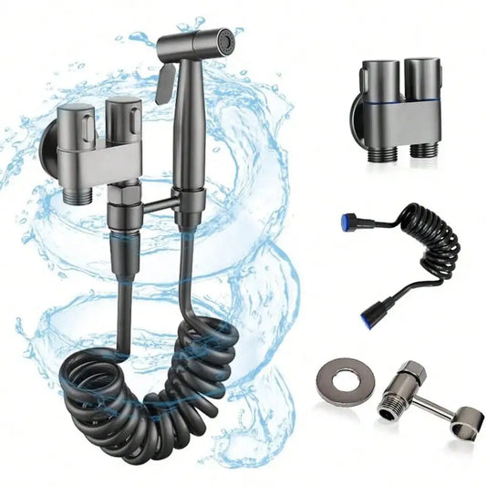 Toilet Bidet Sprayer Shattaf With Angle Valve Hose Hygienic Kit by S And B Enterprise