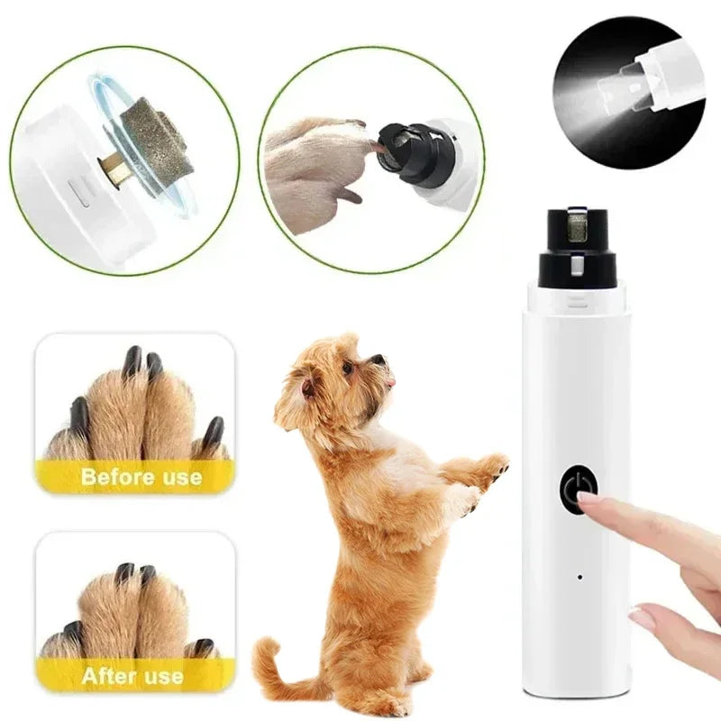 Electric Dog Nail Clippers for Dog Nail Grinders Rechargeable USB Charging LED Light Pet Quiet Cat Paws Nail Grooming Supplies by S And B Enterprise