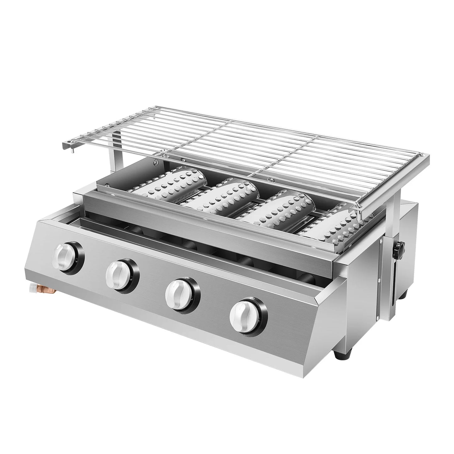 Four-Burner Propane Gas Grill Stainless Steel Portable BBQ Grill