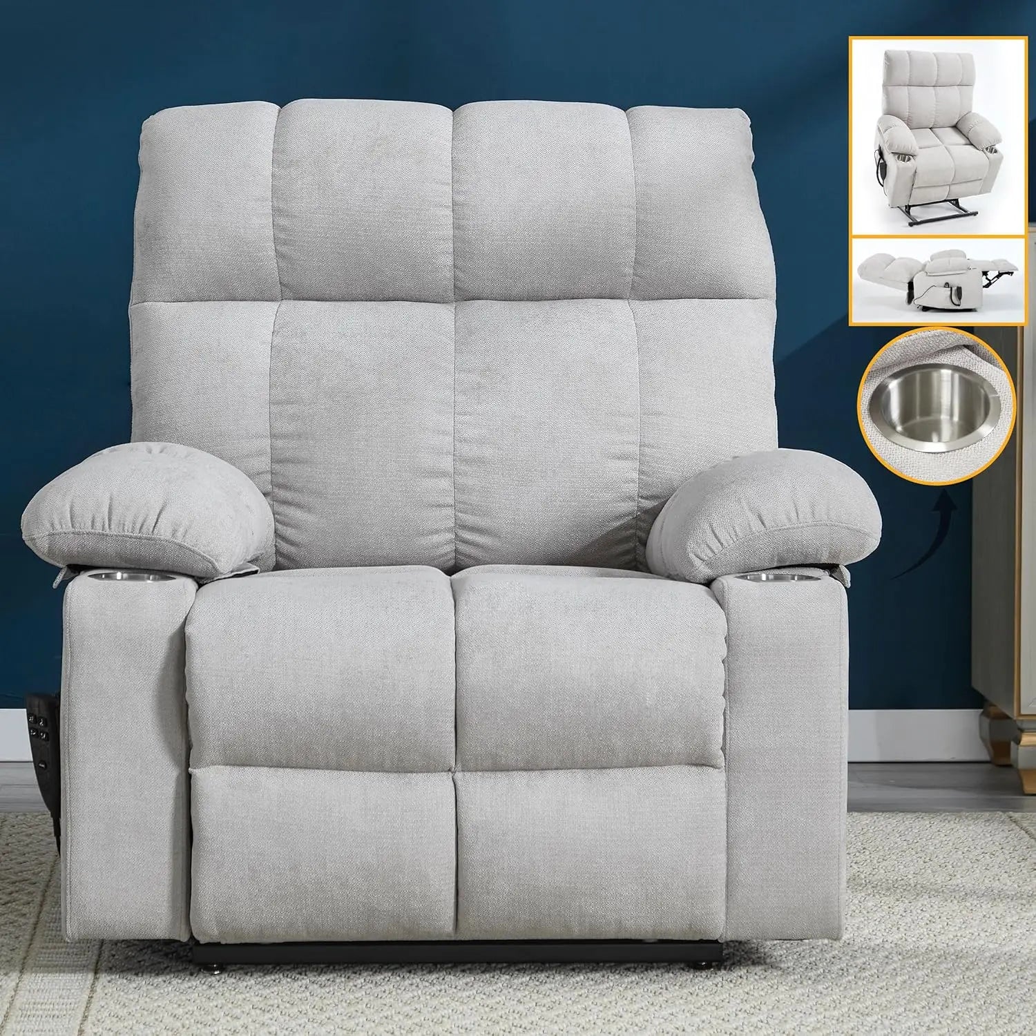 Dual Motor Power Lift Recliner Chair With Massage And Heat by S And B Enterprise