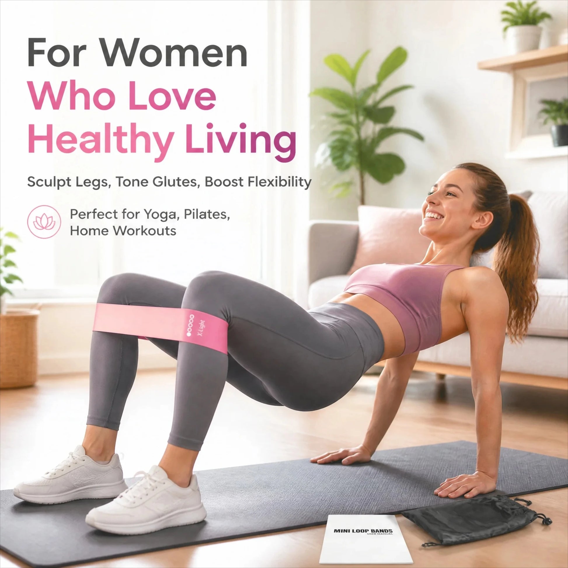 TPE Resistance Bands Set – 5 Levels Non-Slip Booty Exercise Bands for Hip, Legs & Glutes – Home Workout Yoga Fitness Strength Training Equipment by S And B Enterprise