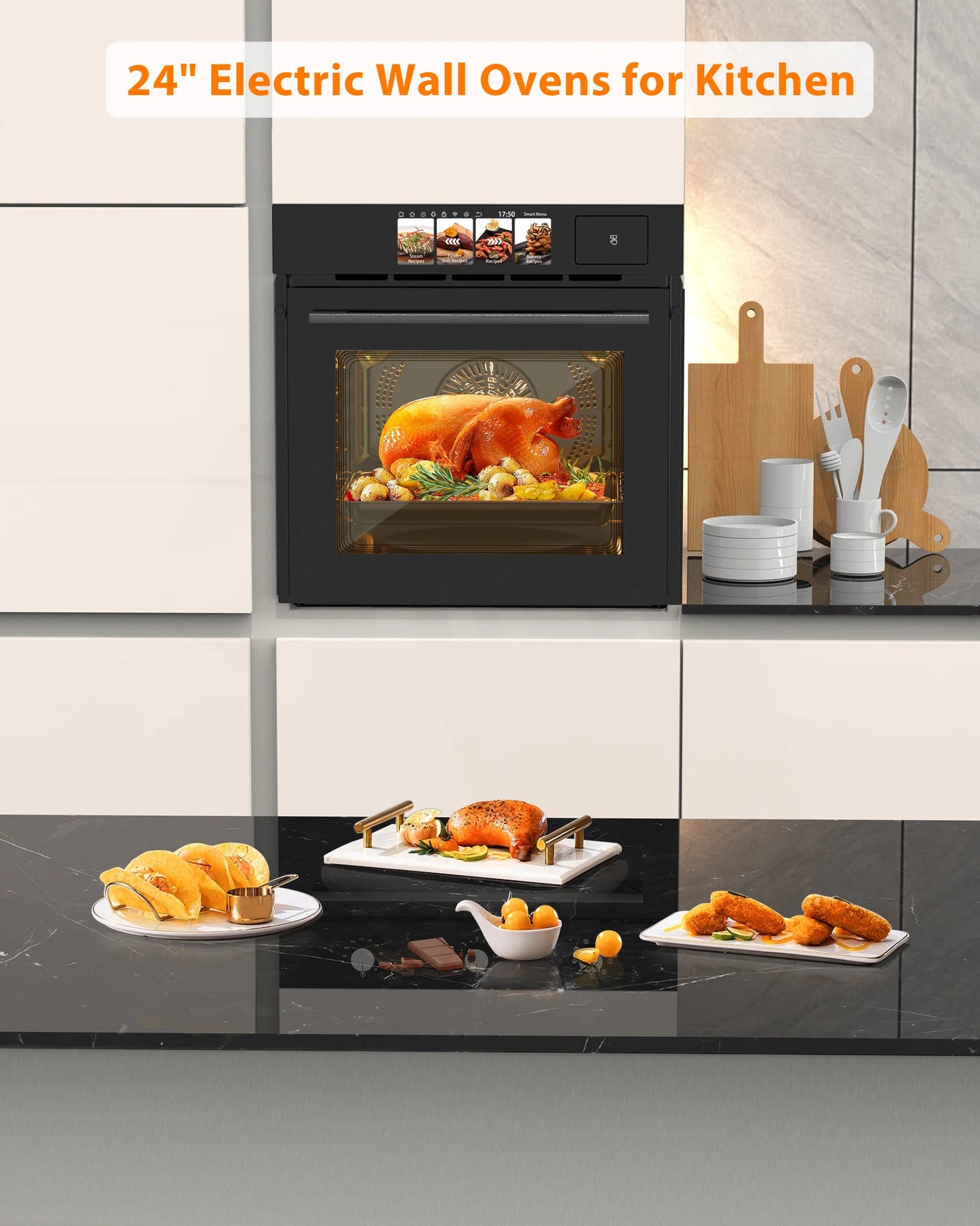 Adoolla Built In Electric Wall Oven With TFT Display And 8 Cooking Modes