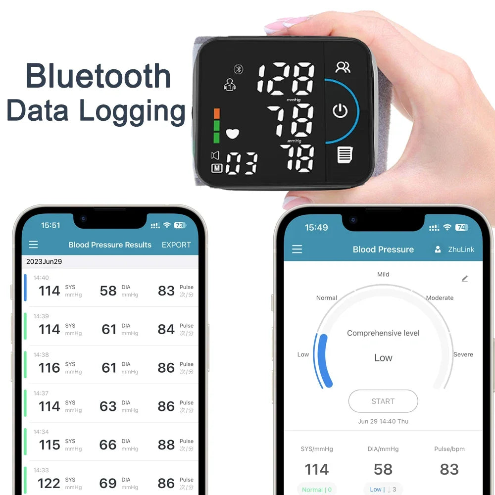 Schbit Portable Wrist Blood Pressure Monitor For Precise Health Monitoring