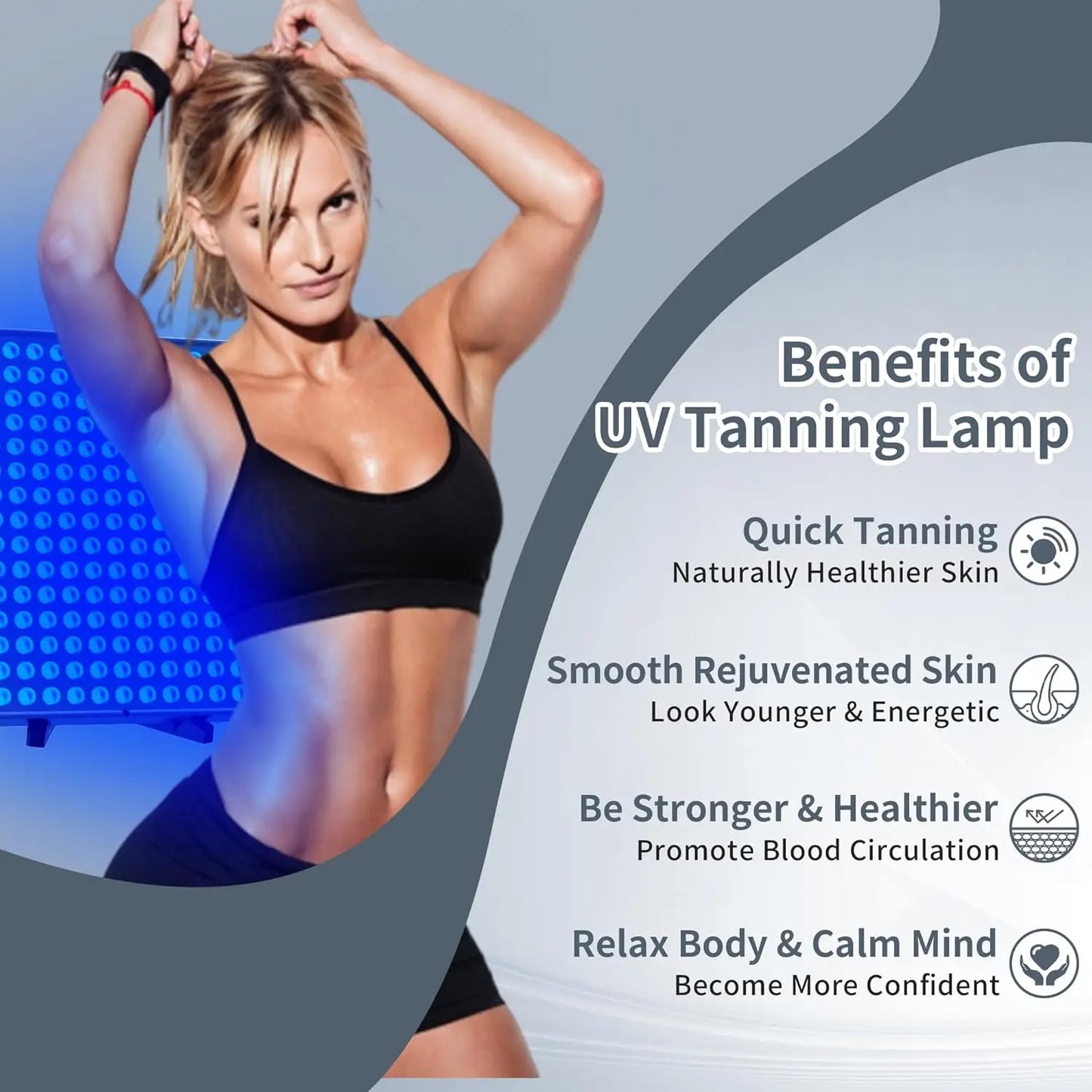 Tanning Lamp 45W Face and Body Solarium for Home Use