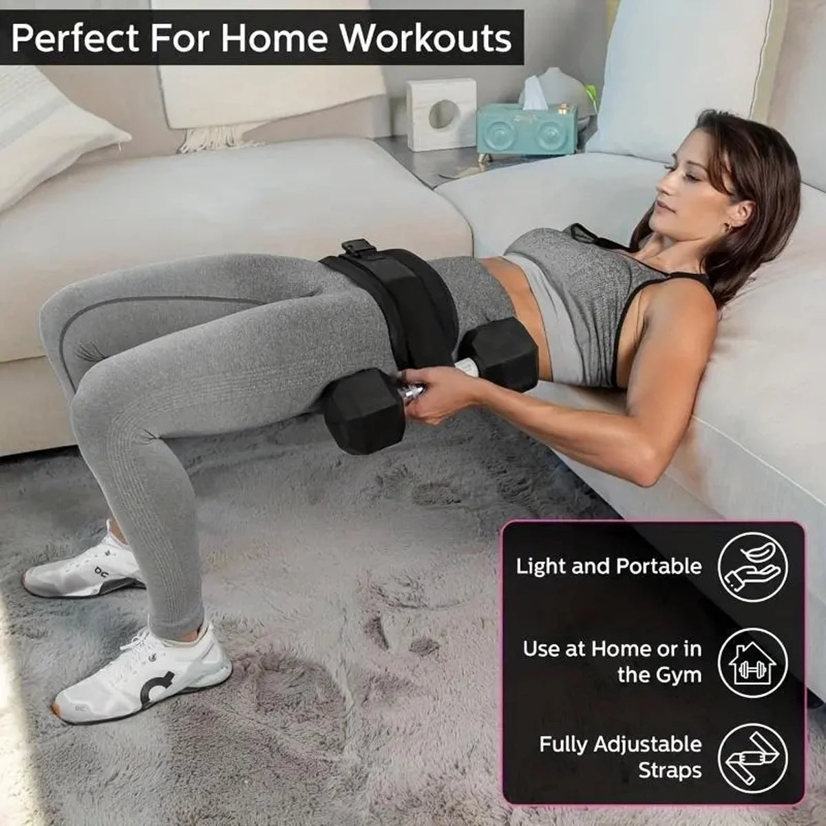 Adjustable Weighted Waist Belt For Core Strength And Tone