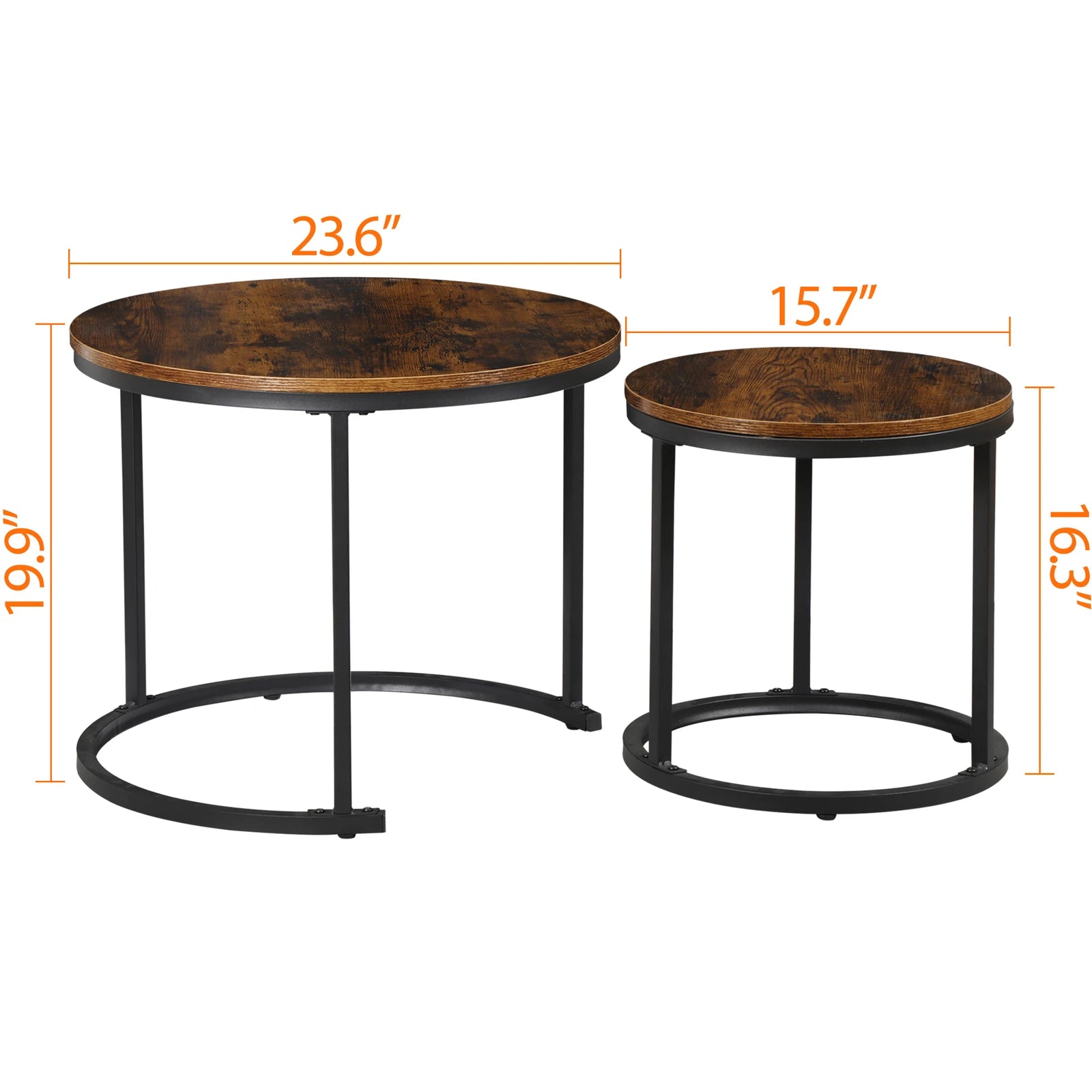 Nesting Coffee Tables 2 With Wooden Tops And Metal Frames by S And B Enterprise
