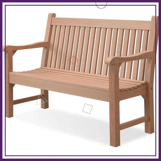 Outdoor 2-Person Bench Weatherproof Poly Lumber Seating