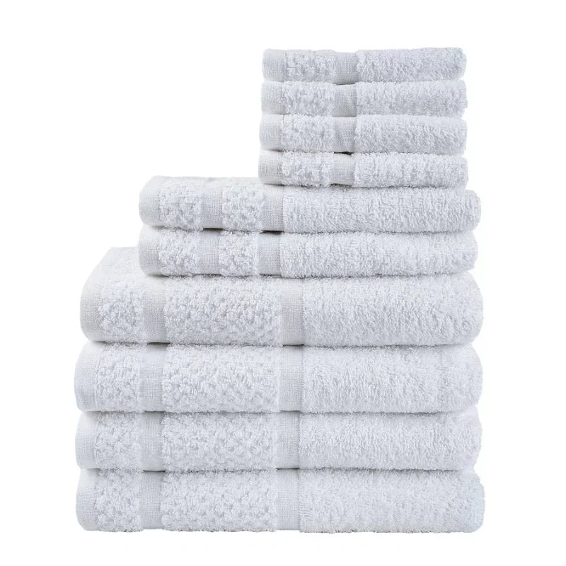 Soft Cotton Towel Set 10 Piece Durable And Absorbent