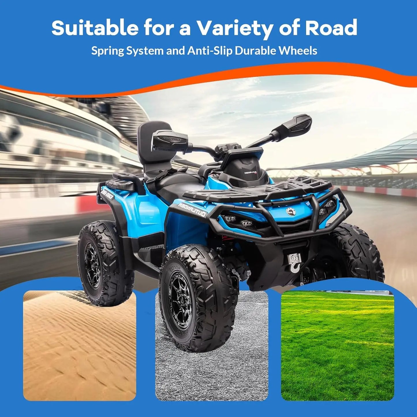 Licensed 24V Ride On ATV For Kids With LED Headlights