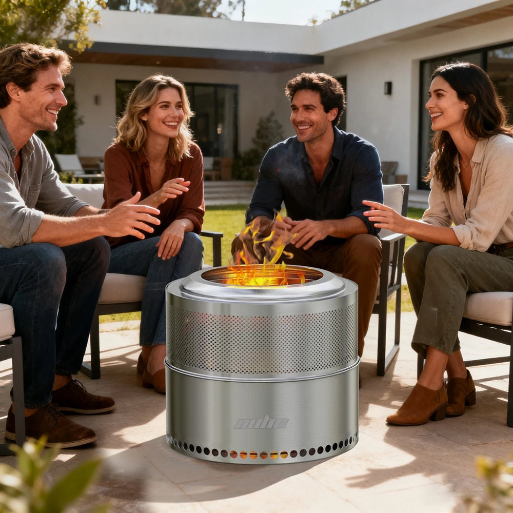 Smokeless Fire Pit For Wood Burning Stainless Steel Camping Stove