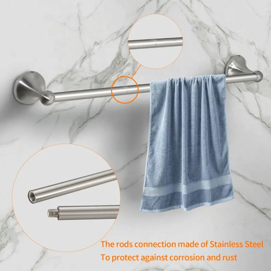 XMSJ Bathroom Hardware Set Wall Mount Towel Bar Towel Ring