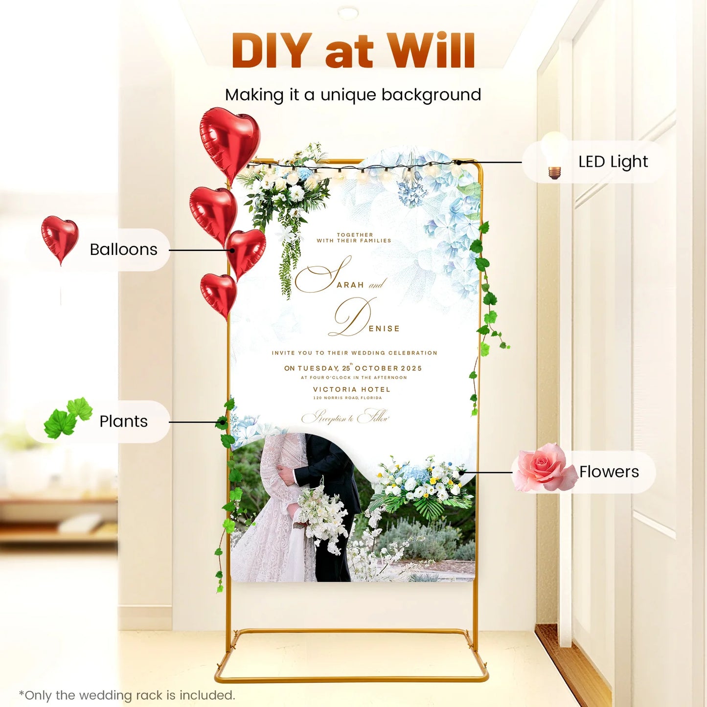 Flower Balloon Backdrop Stand for Weddings and Parties
