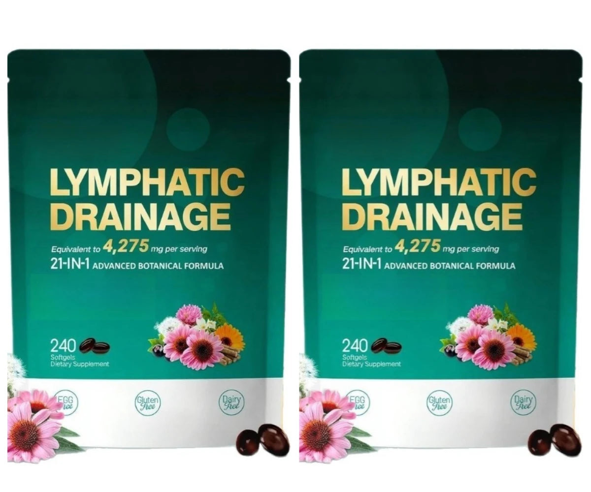 21 in 1 4275mg Lymphatic Drainage Capsules System Support 240 Softgels with Herbal Blend and Dandelion Burdock & Turmeric