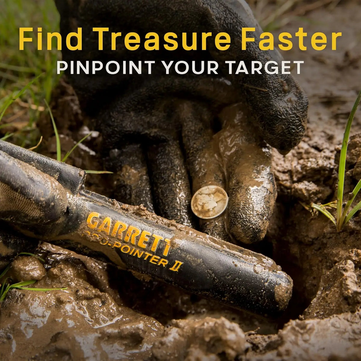 Garrett Pro Pointer II pinpointer in camo-black, waterproof treasure-hunting tool