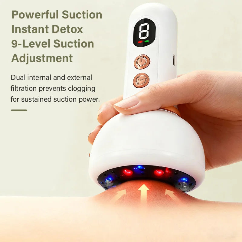 USB Rechargeable Abdominal Massager for Hot Compress and Adjustable Guasha Cupping Intensity Arm and Leg Massage Handheld by S And B Enterprise