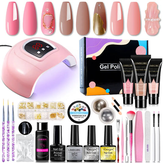 Limegirl UV Gel Kit With UV Lamp Magic Mirror Powder by S And B Enterprise